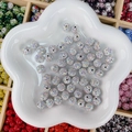 Perles disco 10mm pavées de strass AB colorés pour la création de bijoux DIY - Rond / 10mm / Blanc AB