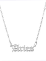 Aries Sternzeichen-Halskette aus Edelstahl in Silber-Optik mit gotischem Anhänger - Widder