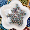 Perles rondes en strass colorés pour la création de bijoux DIY et l'artisanat fait main - Style Rond Ciel Étoilé / 10mm / Mélange Vert Bleu