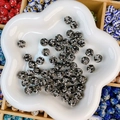 Perles pavées de strass noirs et blancs étincelants pour la création de bijoux DIY - Style Rond Ciel Étoilé / 10mm / Noir Étoilé