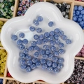 Perle disco bleu clair avec strass blancs pour la création de bijoux DIY - Rond (10mm) / Bleu Brume Ciel Étoilé