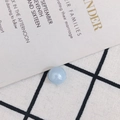 Perla azul claro de medio agujero para creación de joyas DIY y accesorios artesanales - Azul cielo