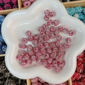 Perle Shamballa rose et blanche sertie de strass pour la création de bijoux DIY - Rond (10mm) / Rose et Blanc mélangé Ciel Étoilé