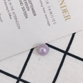 Perla lavanda pulida de medio agujero para joyería DIY y accesorios para el cabello - Púrpura