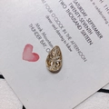 Detalle de cuenta acrílica de gota con patrón floral dorado para creación de joyas DIY - Estilo de Relieve Gota de Agua Dorado Transparente (4#)