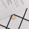 Perla de medio agujero oro champán para joyería DIY y accesorios para el cabello - Amarillo Dorado