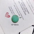 Detail of 18mm green marble texture round resin cabochon with 6# color code marking - 20 Pieces/Pack (18x18mm) / Green Marble Texture (6)