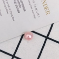 Perla redonda rosa con suave brillo iridiscente para creación de joyería DIY - Rosa