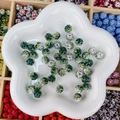 Perles scintillantes en strass vert foncé pour la création de bijoux DIY à la main - Rond (10mm) / Dégradé Vert