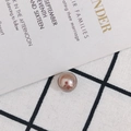 Perla esférica de oro rosa con medio agujero para joyas DIY y accesorios para el pelo - Gris oscuro
