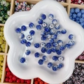 Perles disco en strass pavés bleu et blanc pour bijoux DIY et bracelets faits main - Rond (10mm) / Dégradé Bleu Royal