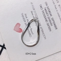 Silver irregular twisted teardrop DIY jewelry pendant accessory 40x24mm - Silver Twisted Teardrop Frame (1)