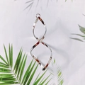 Silver twisted spiral earring pendant in minimalist metal design for jewelry making - Silver Spiral Pendant (63mm)