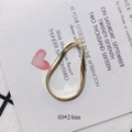 Polished gold irregular teardrop metal frame pendant for DIY jewelry making 40x24mm - Gold Irregular Oval Frame (2)