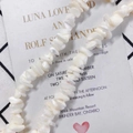 Natural off-white irregular shell stone necklace DIY jewelry making materials - Pale Blue
