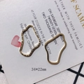 Detail of 34x22mm gold irregular hollow metal charms for DIY jewelry making - Gold Hammered Geometric Hollow Pendant Set (3)