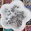 Perles disco pavées noir et blanc avec strass pour création de bijoux artisanaux - Rond (10mm) / Imprimé Léopard Noir et Blanc