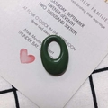 Detailed view of forest green oval resin accessory for DIY jewelry pendant crafting - Dark Green (4#)