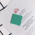 Close-up of mint green square resin charm on aesthetic paper for DIY jewelry making - Mint Green (9#)
