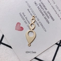 Close-up of matte gold geometric drop charms with 40x15mm size markings for DIY jewelry - Matte Gold Geometric Layered Pendant (8)