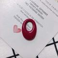 Close-up of smooth burgundy oval resin pendant charm for DIY earring jewelry making - Wine Red (13#)