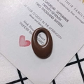 Macro detail of smooth brown oval resin pendant with central cutout for DIY earring making - Brown (14#)
