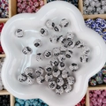 Perles d'espacement à strass noir et blanc pour la création de bijoux DIY élégants - Rond (12mm) / Imprimé Léopard Noir et Blanc