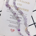 DIY purple amethyst and clear crystal irregular stone necklace on aesthetic background - Purple Mixed Crushed Stone (1#)