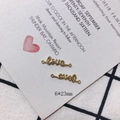 Macro detail of gold-plated love letter jewelry connectors measuring 6 by 23mm - Gold Love Letter Connector (20)