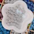 Perle d'espacement boule disco en strass argenté pour la création de bijoux DIY - Rond (14mm) / Blanc Brillant