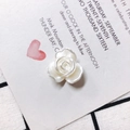 Détail d'accessoire fleur rose blanche en résine pour bijoux DIY et sabots - Style Rose Stéréo (2)