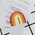 Macro view showing dimensions 44x41mm of a colorful rainbow resin DIY craft accessory - Warm Tone Four-Color Rainbow (1#)