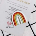 Detailed close-up of colorful DIY rainbow resin craft accessory measuring 44x41mm size - Five-Color Bright Rainbow with Pink Heart (2#)
