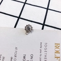Silver sunflower rhinestone pendant with circular crystal for DIY jewelry making - White-Silver
