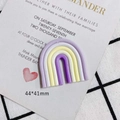 Macro shot of 44x41mm pastel rainbow DIY craft resin accessory for handmade jewelry - Light Purple White Yellow Macaron Color (3#)