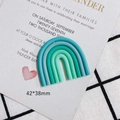 Detailed view of handmade DIY rainbow charm in mint green tones, size 42x38mm - Cyan Green Blue Three-Color Gradient Style (5#)