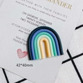 Detail view of 42x40mm colorful cartoon rainbow pendant for DIY craft projects - Multicolor Vivid Rainbow Style (7#)
