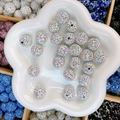 Perles disco en cristal aurora blanc étincelant pour la création de bijoux DIY - Rond (16mm) / Arc-en-ciel AB