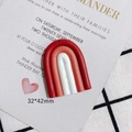 Detail of red and brown rainbow polymer clay charm with 32x42mm size markings - Red Brown White Three-Color Speckled Style (9#)