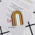 Detailed view of U-shaped rainbow clay charm measuring 32x42mm for DIY jewelry making - Ginger White Brown Three-Color Speckled Style (10#)