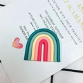 Macro shot of 5-layer colorful resin rainbow DIY charms on stationery backdrop - Five-Color Tiered Rainbow Patch (13#)