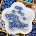 Perles intercalaires rondes pavées de strass bleu brillant pour bijoux DIY - Style Ciel Étoilé Rond / 16mm / Bleu lac