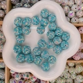 Perles d'espacement boule à strass bleu clair pour bijoux et bracelets DIY - Style Ciel Étoilé Rond / 16mm / Aqua