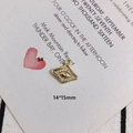 Makro-Detail des 14x15mm Goldlegierung Böser Blick Anhängers für DIY-Schmuck - Raute Böser Blick (5#)