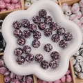 Perles d'espacement rondes en strass violet foncé pour bijoux artisanaux faits main - Style Ciel Étoilé Rond / 16mm / Fuchsia