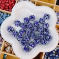 Perles d'espacement en strass violet et argent pour création de bijoux artisanaux - Style Ciel Étoilé Rond / 16mm / Bleu royal