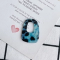 Detail van blauw-zwarte marmeren hars hanger met geometrische uitsparing voor DIY sieraden - Blauw Zwarte Textuur (2#)