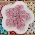 Perles boule disco rose pavées de strass pour la création de bijoux DIY et artisanat - Style Ciel Étoilé Rond / 16mm / Rose Irisé