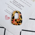 Detail van geometrische luipaardhars hanger voor DIY-sieraden en oorbellen - Geelbruin (8#)