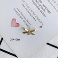 Vista de detalle del colgante de lazo dorado de 21x10mm para joyería DIY con medidas - Estilo de Lazo Plano Brillante (4#)